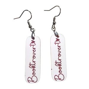 Booktrovert Charm Acrylic Drop Earrings